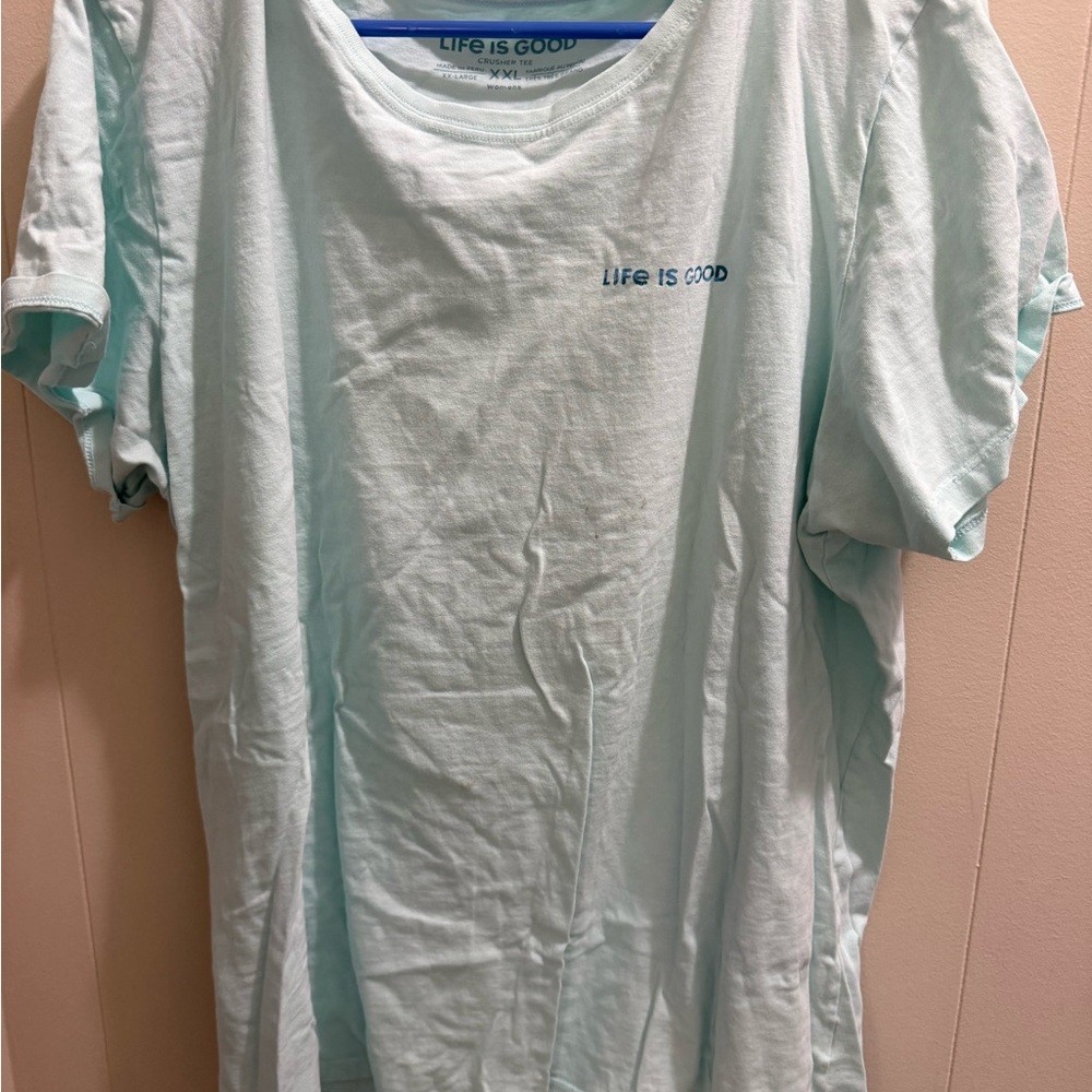 Life Is Good XXL Crusher Tee in Light Blue